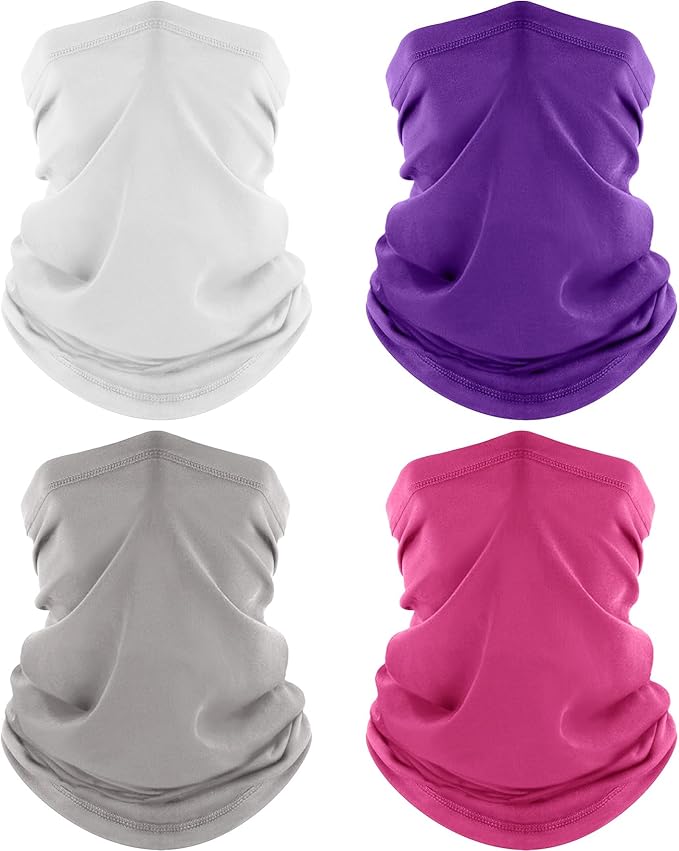 ROXUN Neck Gaiter, 4 Pack Summer Cooling Breathable Face Mask for Outdoors