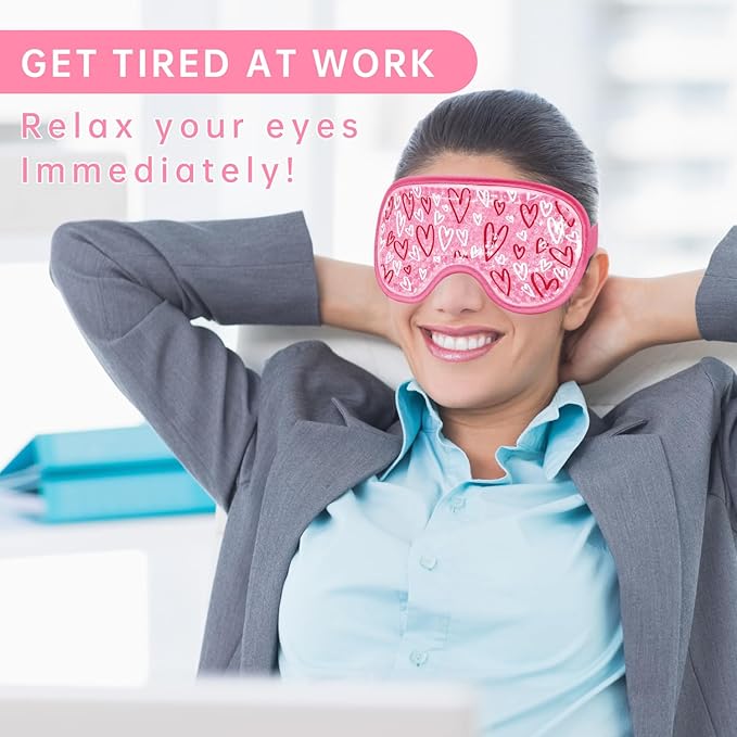 SEIWEHIDO Cooling Eye Mask Cold Eye Compress Mask for Puffy Eyes, Reusable Eye Ice Pack Gel Ice Eye Mask for Tired Eyes, Eyes Surgery, Migraines, Stress Relief, Itchy Eyes, Skin Care, Eye Spa 2PCS