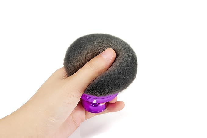 9 9PINE 2-in-1 Oversized Body Brush & Kabuki Makeup Brush Set - Ultra Soft for Self Tanner, Body Foundation, & Facial Makeup - Ergonomic Handle for Women, Travel Pouch & Gift Box (Purple)