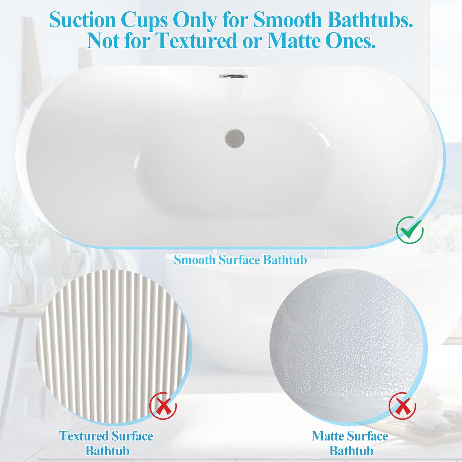 Crossing King Bubble Bath Mat, Bubble Bath Mat Tub Spa Massager, Gray