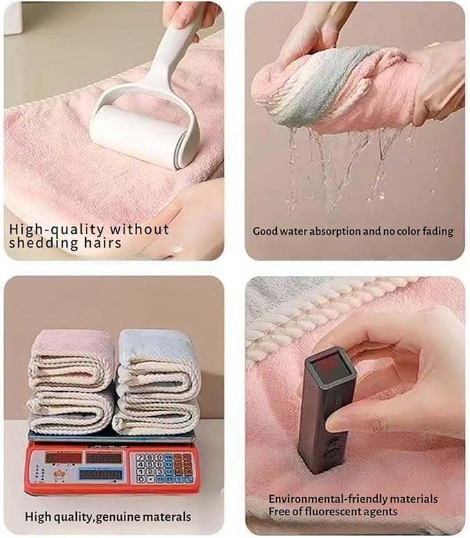 Microfiber Hair Towel, Hair Towel wrap for Women,Hair wrap Towels,Hair Turbans for Women Wet Hair, wrap for Kids (Pink and Green) 1pcs