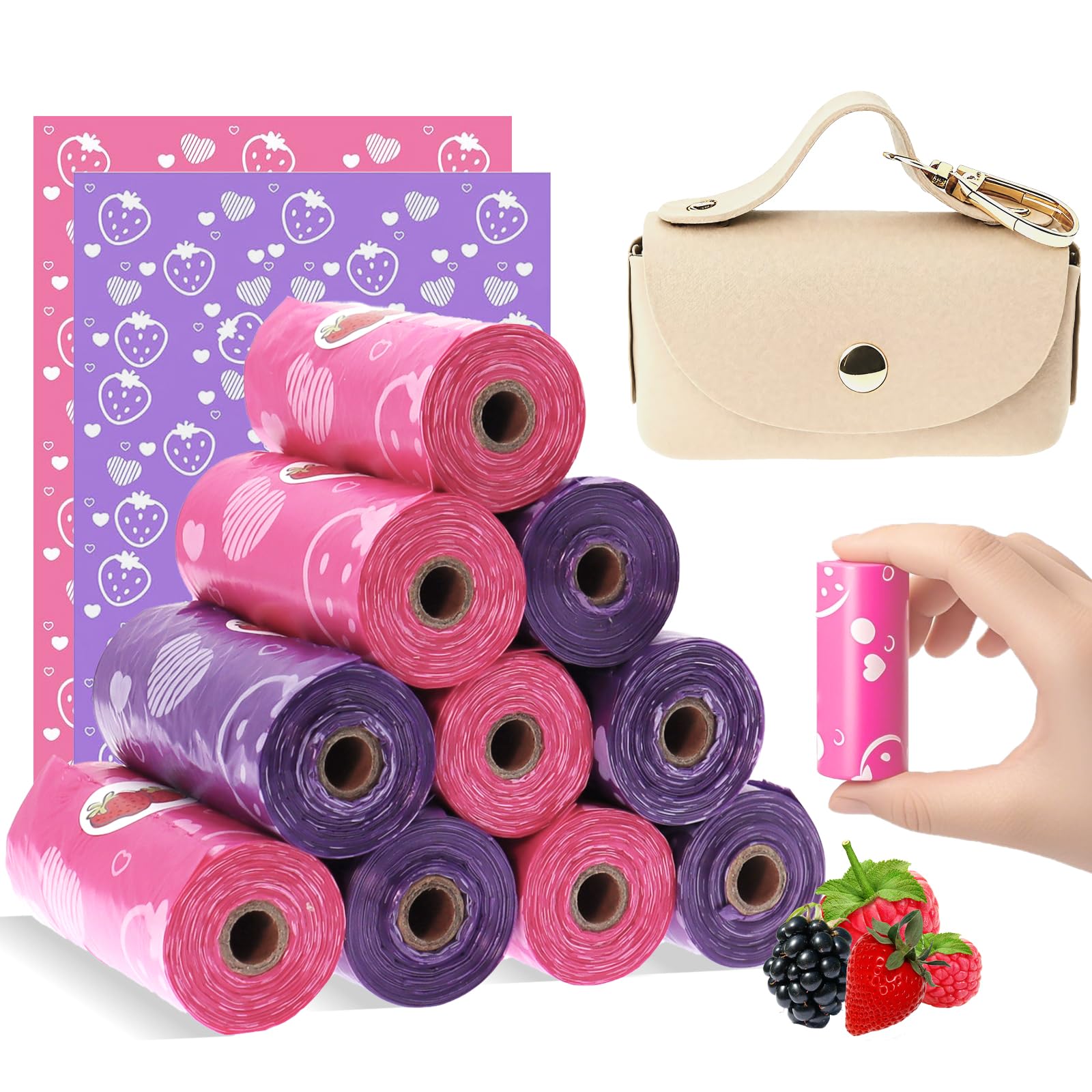Eyryfui Sanitary Napkin Disposal Bags with Dispenser, Feminine Hygiene Disposal Bags for Tampons Trash Bag, Personal Care Sanitary Bag for Women Privacy Handling (Multicolor)