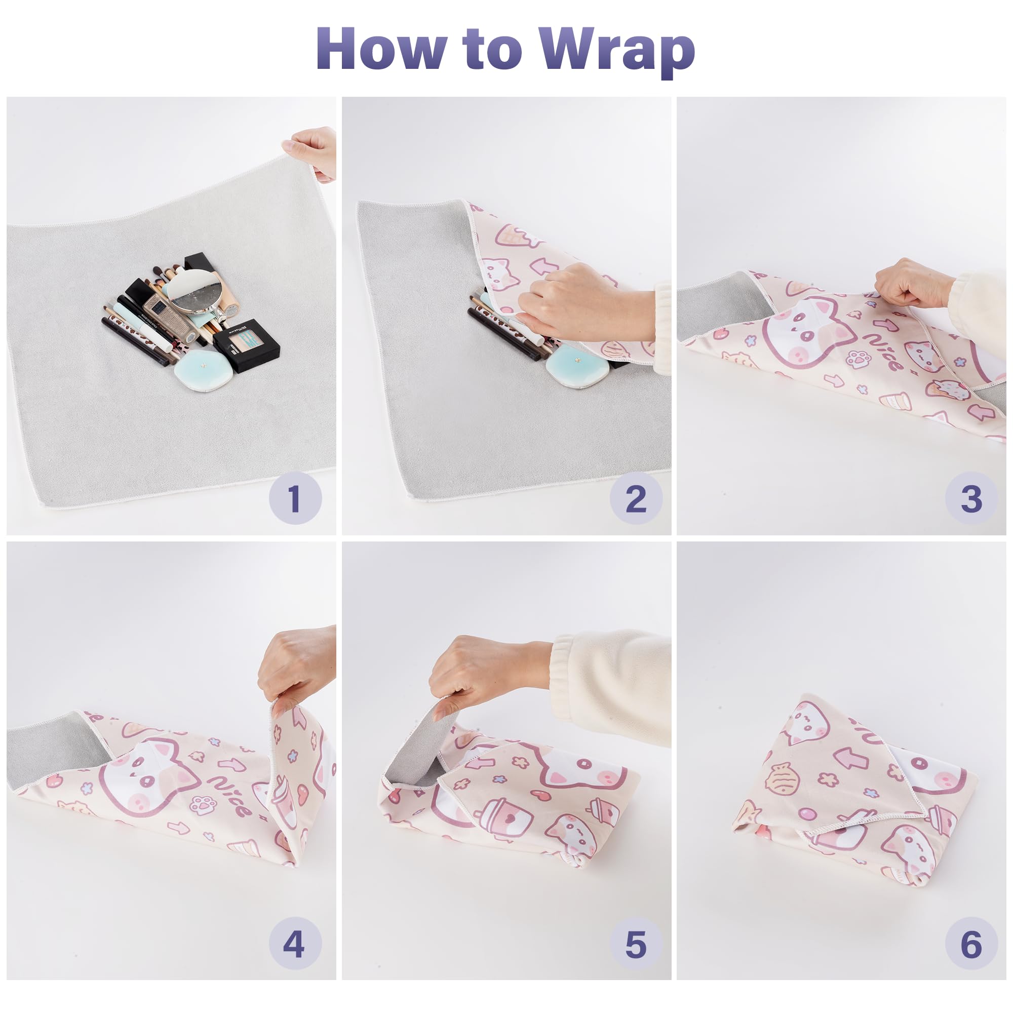 Walking Way Self-Adhesive Magic Cloth Makeup Bag, Magic Pocket Lazy Makeup Bag, Foldable Cosmetic Pouch, Portable Lens Protective Wrap, Stylish Travel Organizer for Beauty, Travel, Gifts & Daily