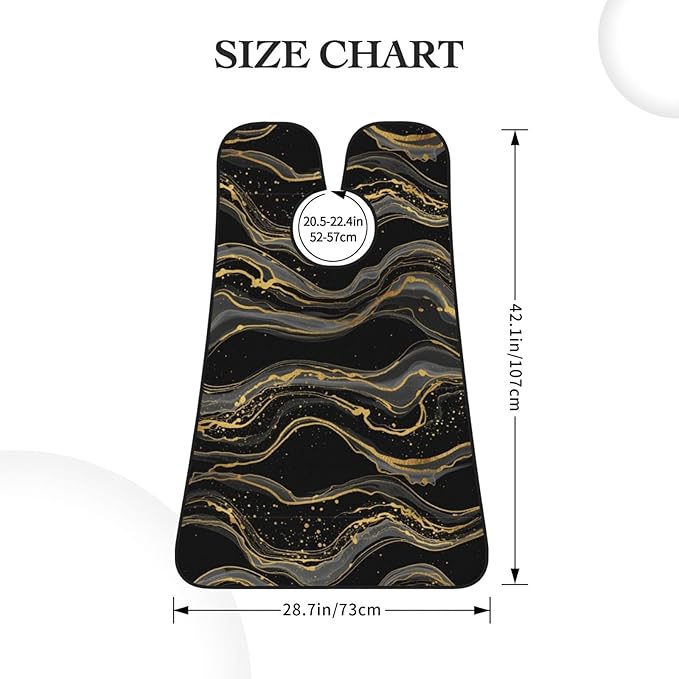 Waterproof Grooming Apron, Non-Stick Beard Bib with Suction Cups, for Black Marble Gold Line