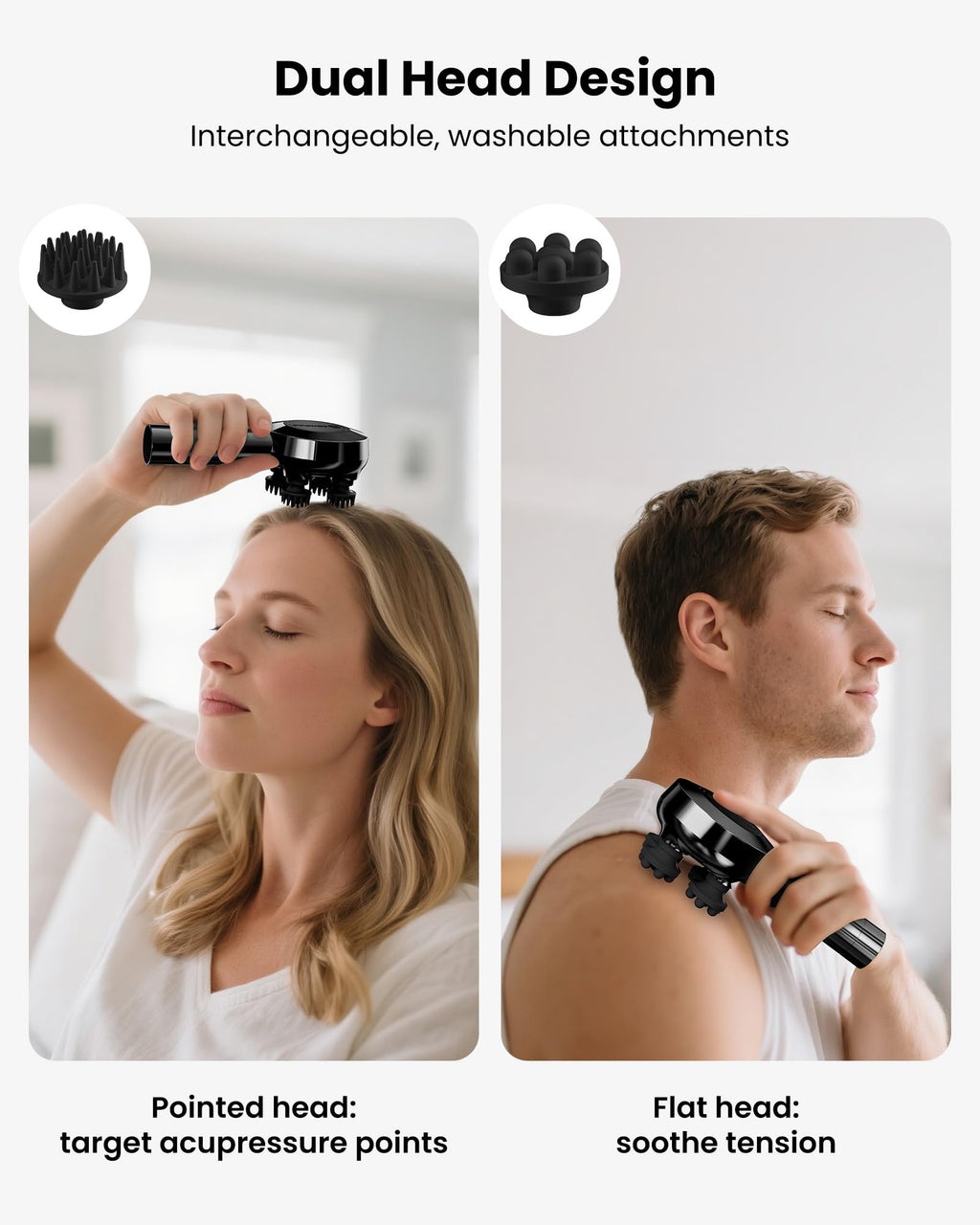 COMFIER 2026 Handheld Scalp Massager Hair Growth,Cordless Head Massager 3 Modes & 8 Silicone Claws,IPX7 Waterproof Body Massager for Stress Relax,Pet Massage,Head Scratcher,Gifts Men,Women(Black)