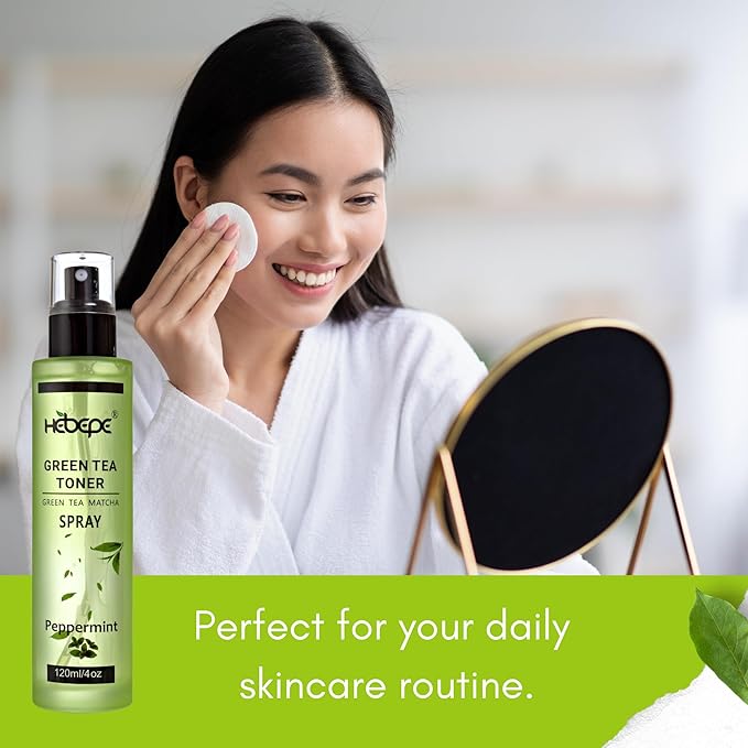 Hebepe Green Tea Matcha Facial Toner Mist, Peppermint, 120ml