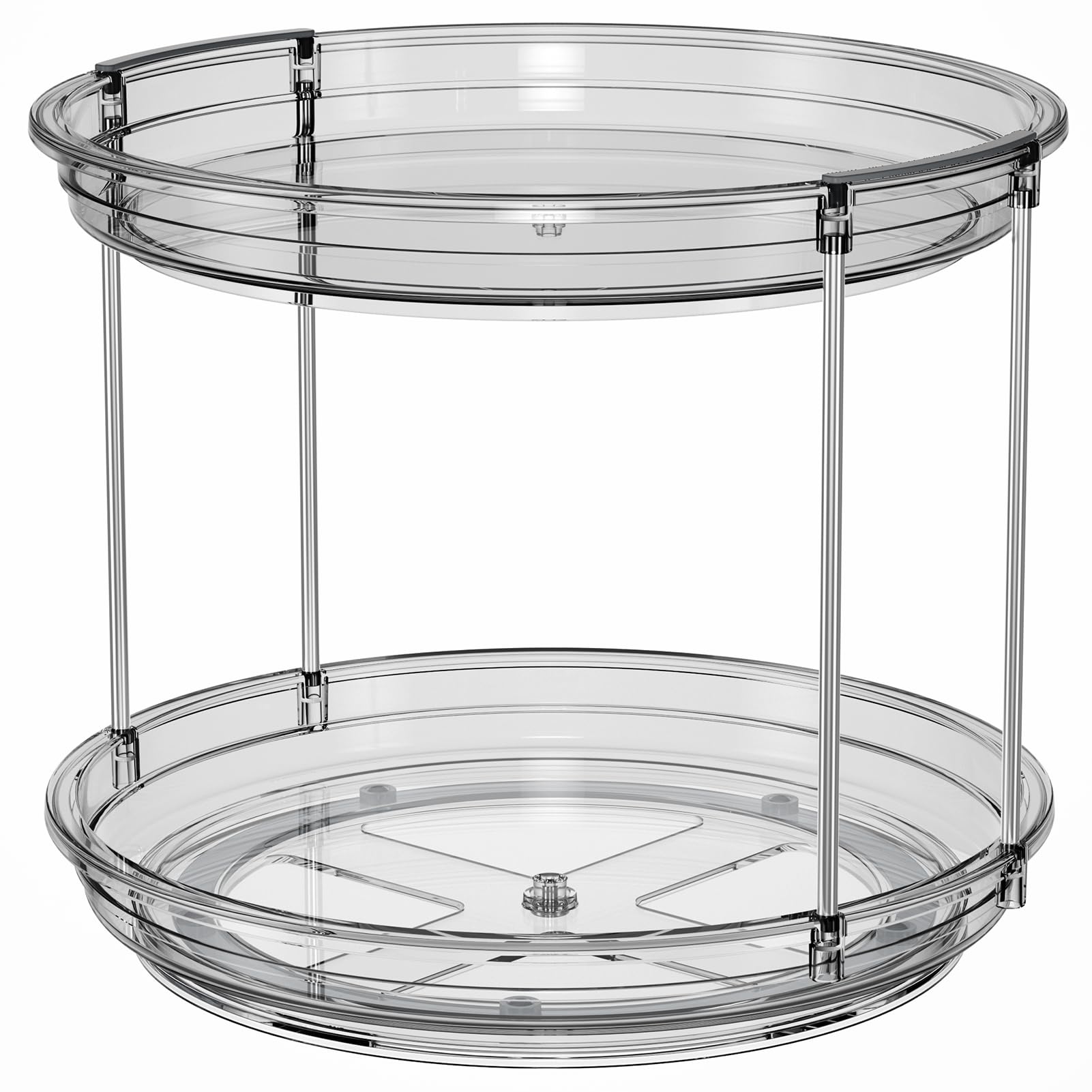 LAMU 2 Tier Lazy Susan Turntable Organizer 9.25'' Rotating Spice Rack Organization for Cabinet, Kitchen, Pantry, Countertop, Bathroom, Vanity, Medicine Cabinet Organizer, Grey