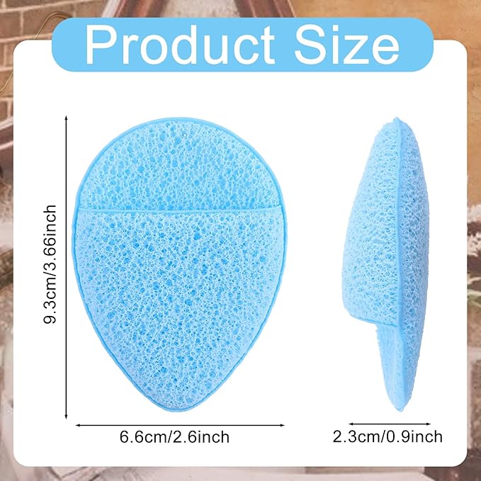 HJZHII 6pcs Face Sponges for Cleansing, Reusable Puff Facial Sponges for Face Wash Face Scrubber Exfoliating Pads Sponge with Finger Cot Suitable for Makeup Remover Washing Face All Skin Types