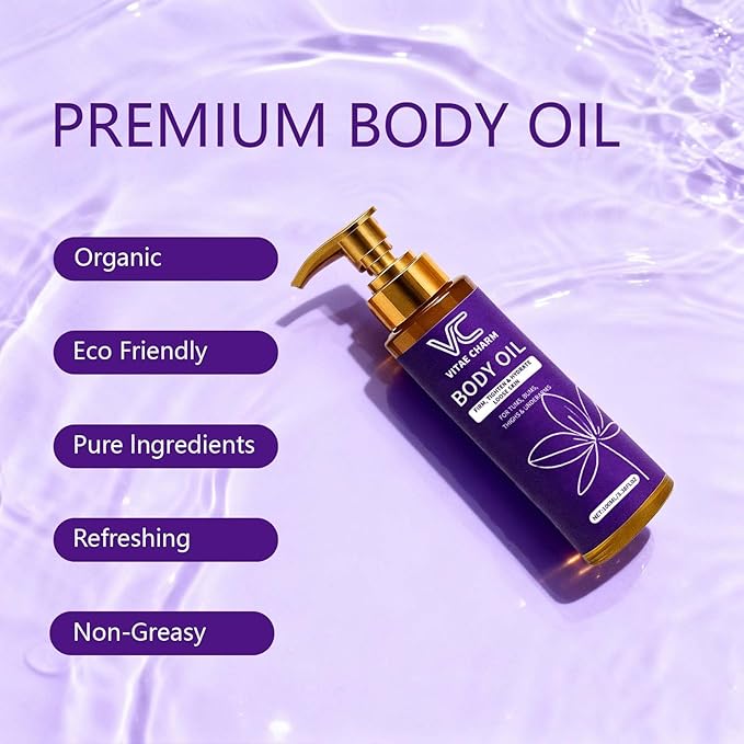 LJOQM Body Firming Oil for Crepey Skin Repair, Luxury Cold-Pressed Body Oil for Skin Tightening & Deep Hydration, Blend of Jojoba, Almond & Coconut Oil for Smooth Skin, 3.4 fl oz