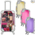 Honeydak 3 Pcs Mini Plastic Suitcase False Eyelashes Tray Luggage Trolley Candy Box Clear Suitcase Packaging Party Box for Jewelry Cosmetic Hairpins Storage (Bright Color,4.7 x 2.8 x 1.3 Inch)