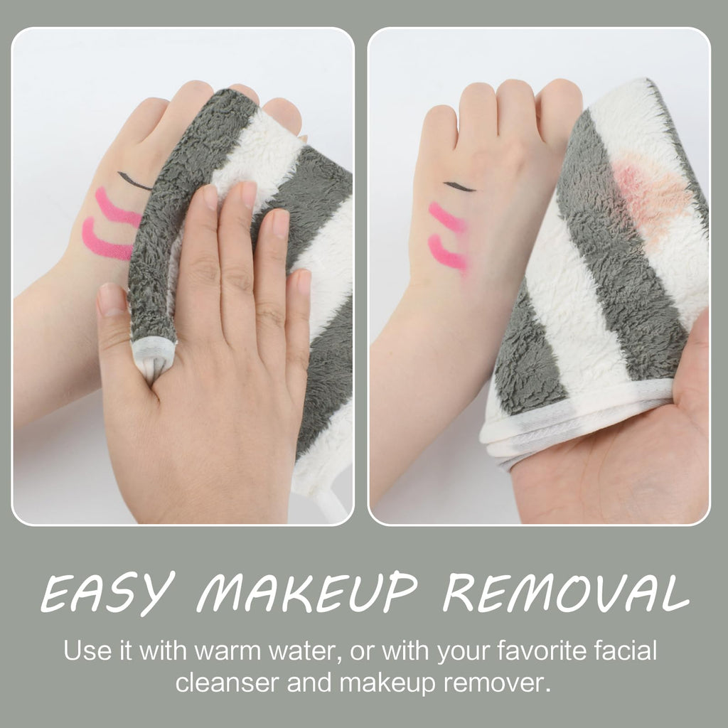 Microfiber Facial Cloths Fast Drying Washcloth 12x12inch Stripes 6 pack