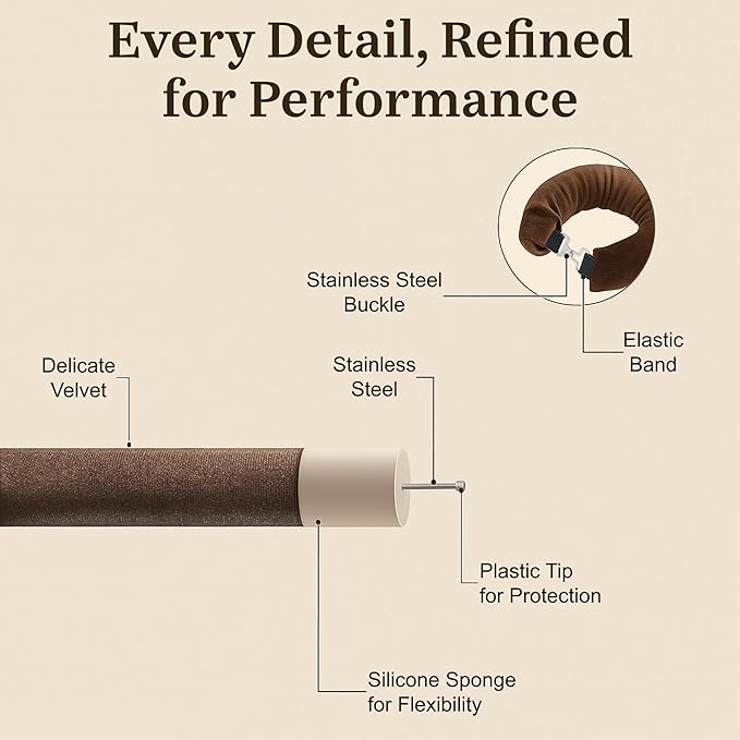 VISOFO Heatless Curls Overnight | Rods for Blowout Look, Long Hair Rollers Blow Out Curling Rod No Heat Flexi Foam Tubes Silk Satin Velvet Soft Curlers to Sleep In Tools Set (Brown, 3 Set)