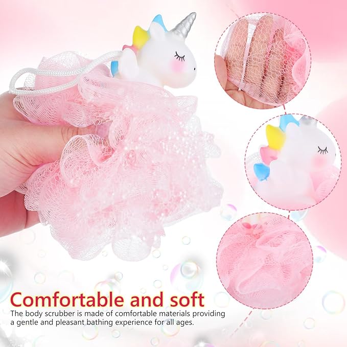 Balacoo Shower Loofah: 2 Pcs Unicorn Loofahs Animal Loofah Kids Loofah Bath Sponge Exfoliating Scrubber Bathing Ball for Girls Boys