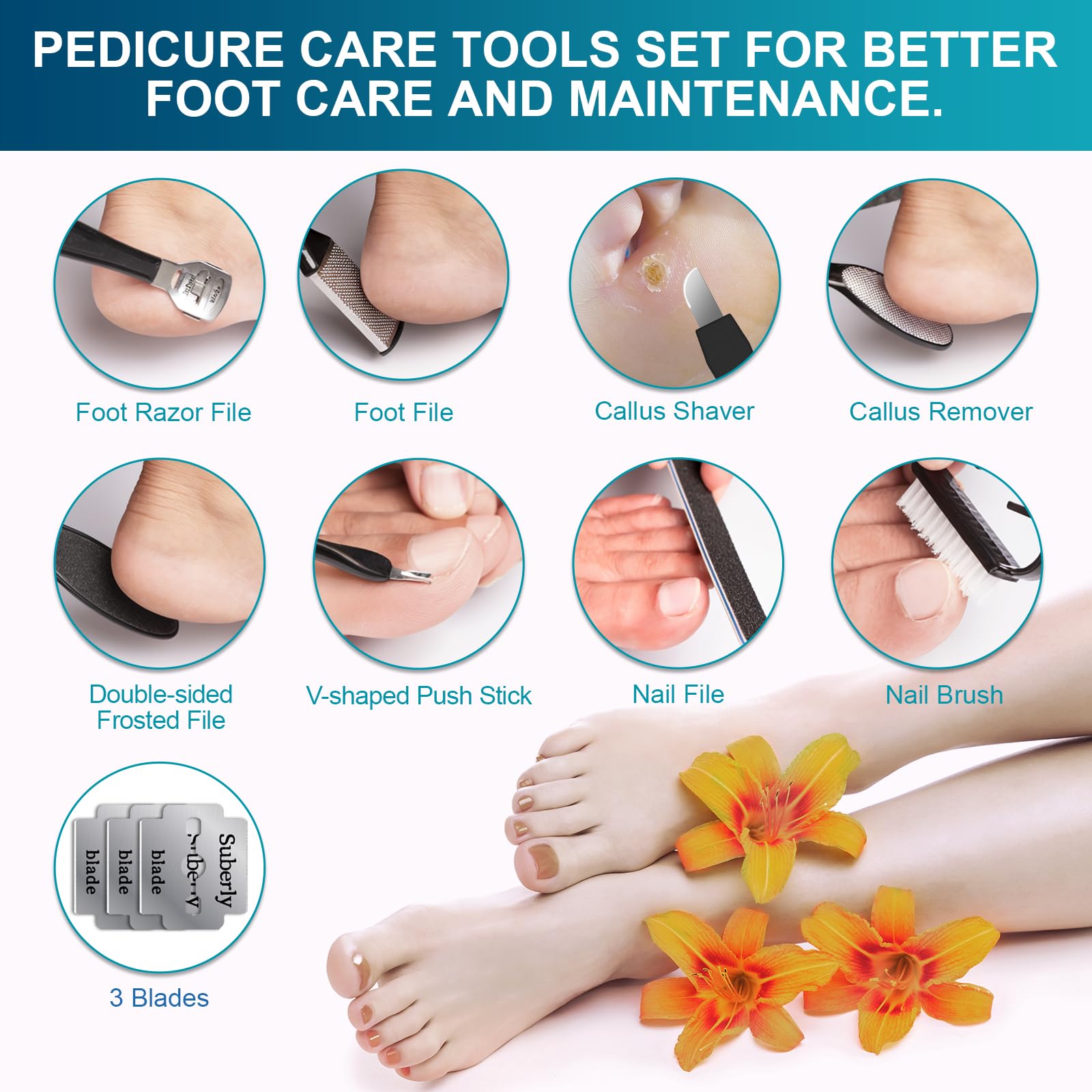Electric Callus Remover for Feet Rechargeable Portable Electronic Foot File Pedicure Tools 16 in 1 Foot Callus Remover Kit Foot Scrubber to Remove Dead Skin (Pink)