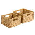 StorageWorks Wicker Storage Baskets for Shelves, Hyacinth Baskets, 2-Pack