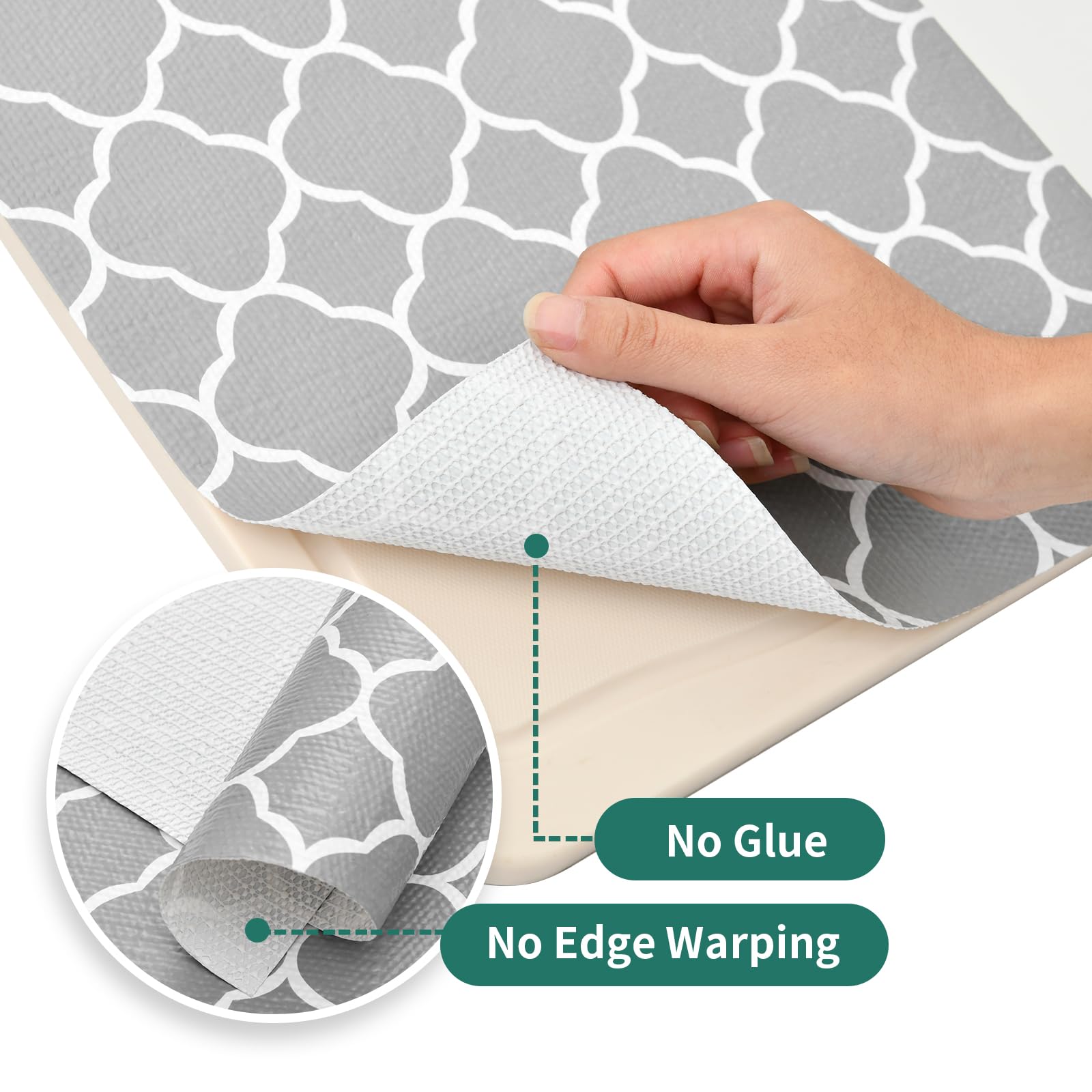 Shelf Liners for Kitchen Cabinets 17in x 30FT Non Adhesive Drawer Liner