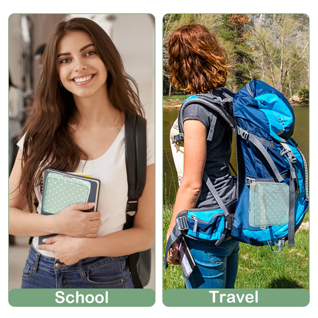 Desing Wish Sanitary Pad Storage Bag Portable Period Bag for Teen Pads/Sanitary Napkins/Small Tampons, Sanitary Napkin Storage Bag First Period Gifts for Teen Girls (Green Dot)
