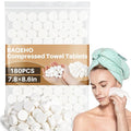 RAQEHO 180 Compressed Towel Tablets - Disposable Face Towel Washcloths Travel Towel Fast Drying Lightweight for Adult Camping Hiking Facial Mini Makeup Wipe Coin Tissues Travel Hotel Cleaning Supplies