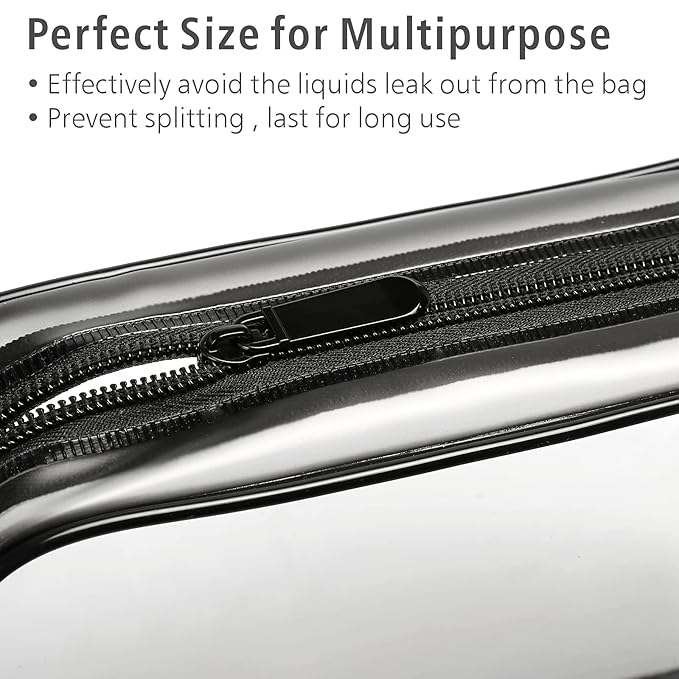 PACKISM Clear Makeup Bag for Travel - TSA Approved Toiletry Bag, Smoke Gray