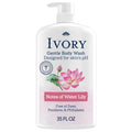 Ivory Body Wash, Designed for the Whole Family, Gentle Formula, Free of Dyes Heavy Perfumes Parabens Phthalates & Silicones, Designed for Skin's pH, Water Lily Scent, 35 oz