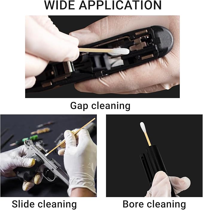 1000 Count 6'' Round-tip Long Cotton Swabs Durable Stem, Lint- Free Gun Cleaning Swabs Pure Cotton Tips for Gun Maintenance, Makeup, Pet Care, Equipmentt