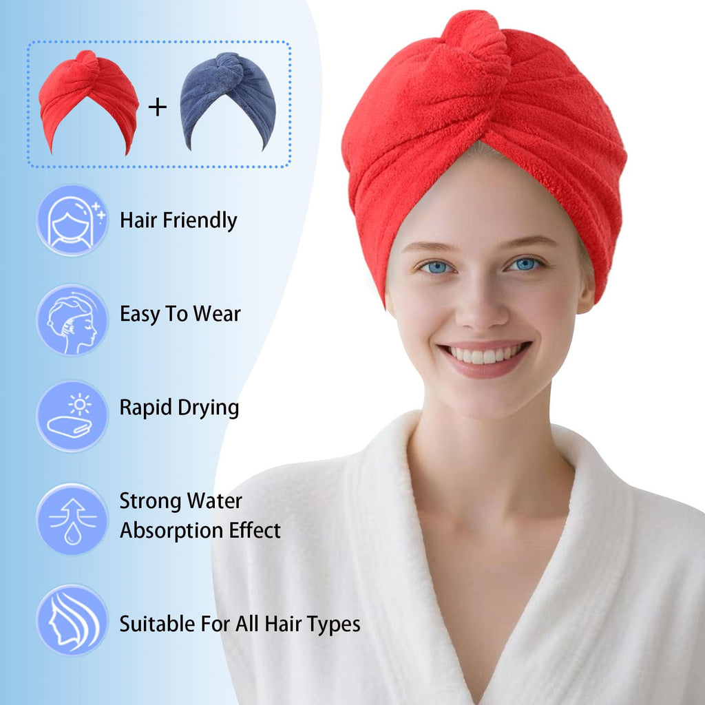 AGKXHDEC Microfiber Hair Drying Towel Wrap,Hair Turbans Towel for Wet Hair