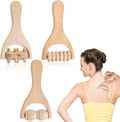 Abeillo 3Pcs Wood Therapy Massage Tools Wooden Massage Rollers, Hand Massage Tools Manual Muscle Roller Stick for Relaxes Thigh, Leg, Hands Full Body Muscle Men Women