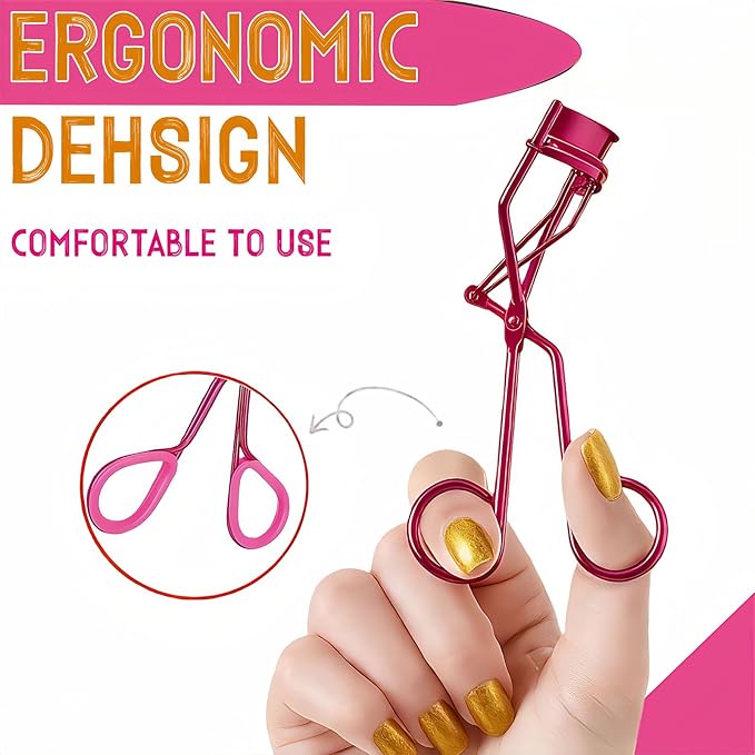 Acavado Professional Eyelash Curler with Lash Comb – Award-Winning Design – Pinch-Free, Effortless Curl for a Lash-Lift Effect in Seconds, Perfect for Home or Travel, Rose