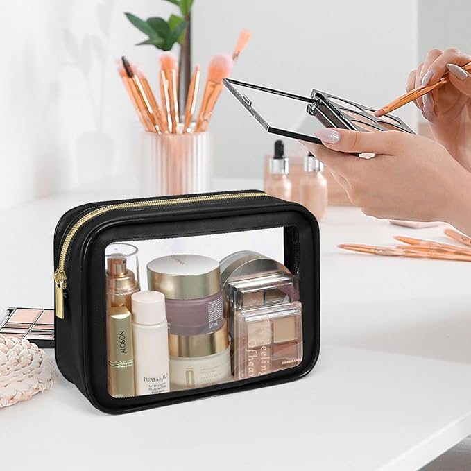 PACKISM Clear Makeup Bag - 1 Medium for Carry-on 1 Large Checked Luggage