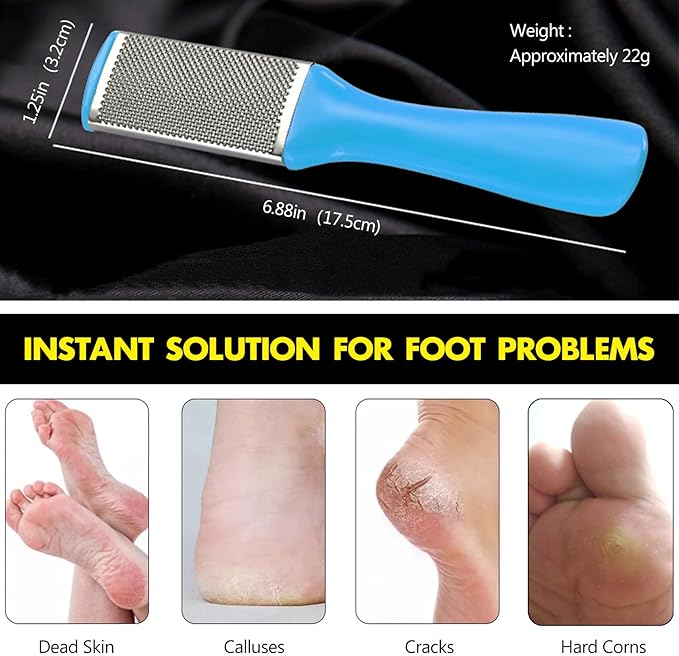 Kootinn 4 Pcs Pedicure Foot Files Callus Remover with Double Sided Feet Rasp for Dead Skin - Professional Foot Care Tools to Removes Hard Skin Corns for Dry and Wet Feet
