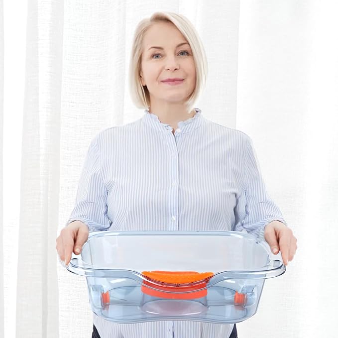 Hair Washing Basin for Bedridden, Portable Shampoo Bowl, Basin at Home for the Elderly, Hair Cuts and Coloring for the Elderly, Disabled, Bedridden and Handicapped, Blue
