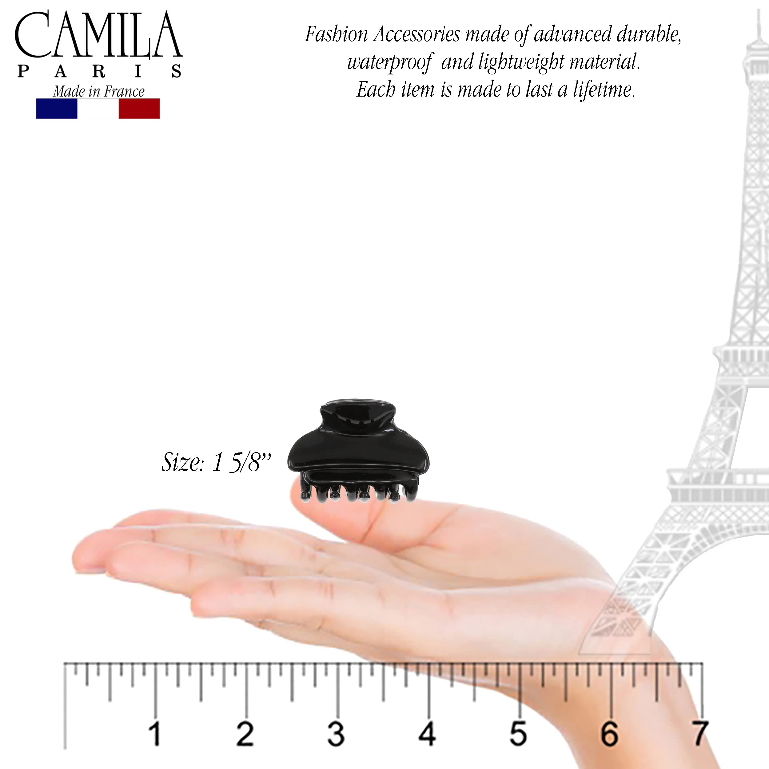 Camila Paris CP3554 French Small Hair Clips for Women, 1.5" Small Claw Clip Fashion Styling Mini Hair Clip Accessories for Women, Strong Hold No Slip Grip Cute Claw Clips, Made in France