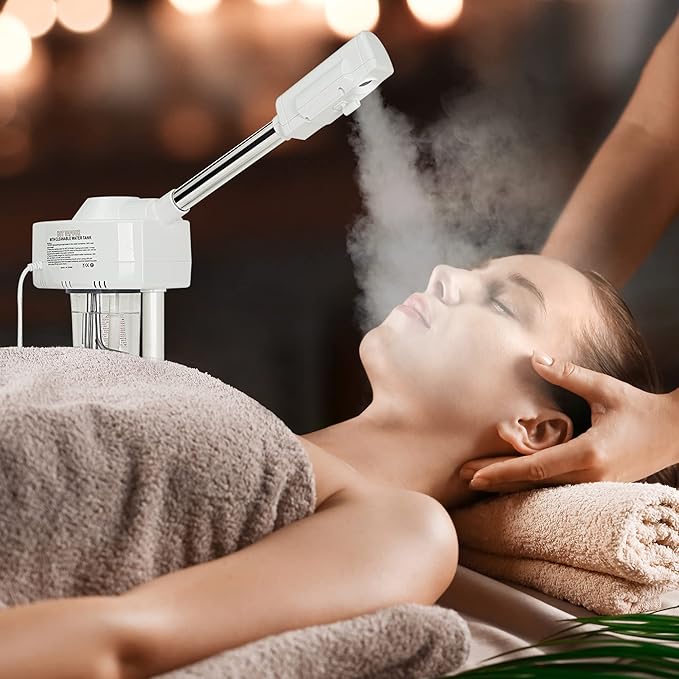 Nova Microdermabrasion Professional Facial Steamer On Wheels Ionic Ozone with Hot Mist Function Stand Facial Steamer for Personal Home Salon Spa Skin Cleaning