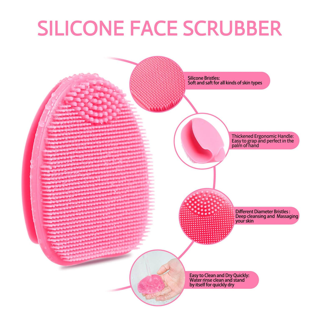 Silicone Face Scrubber,2 Pack Face Scrubber for Women Men, Facial Cleansing Brush Face Exfoliator Scrubber Brushes for Facial Cleansing Exfoliating Blackhead Remover Acne Pore Face Massaging