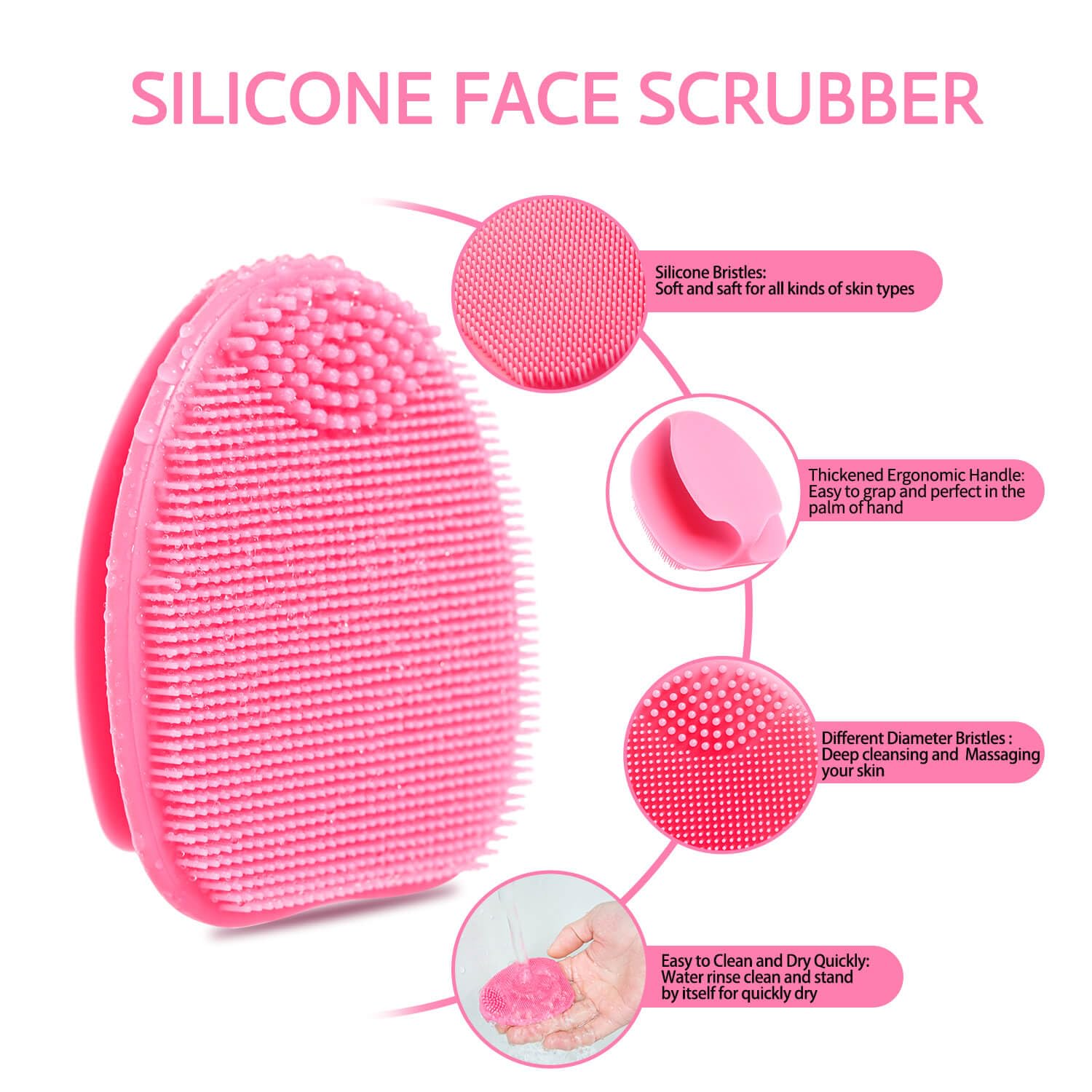 Silicone Face Scrubber,2 Pack Face Scrubber for Women Men, Facial Cleansing Brush Face Exfoliator Scrubber Brushes for Facial Cleansing Exfoliating Blackhead Remover Acne Pore Face Massaging