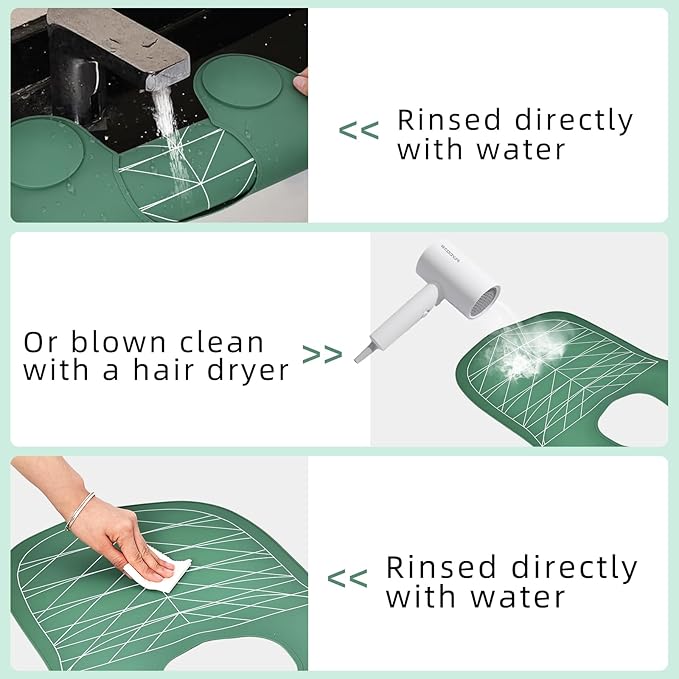 Professional Hair Cutting Cape with Geometric Grid Pattern, Longer Silicone Waterproof Cutting Mat,Neck Guide (Green)