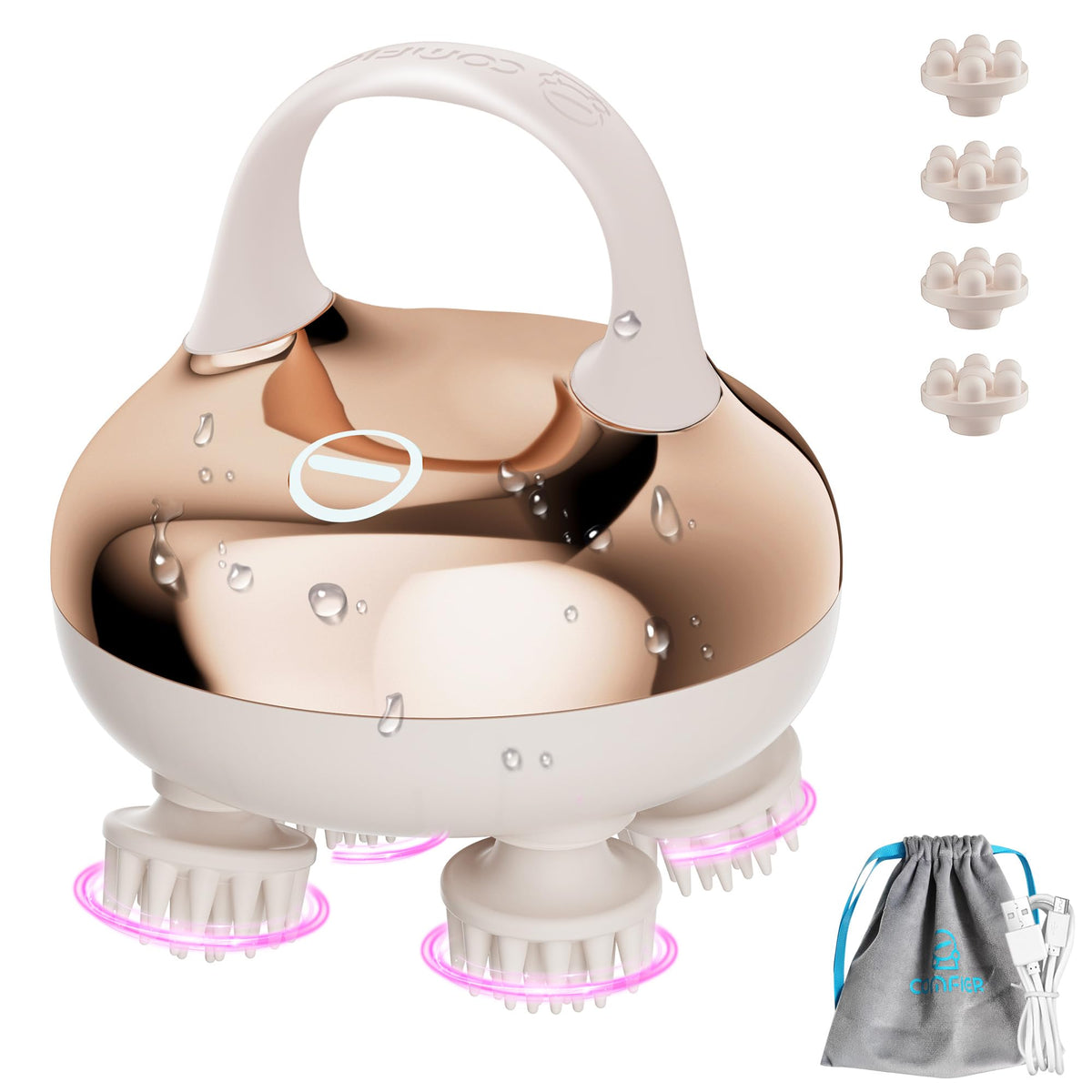 COMFIER Electric Scalp Massager Hair Growth,Handheld Head Massager for Headaches,84 Massage Nodes,Hair Massager,Deep Kneading and Stress Relief,Head Scratcher,Ideal Gifts for Mom,Dad,Women,Men