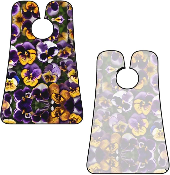 NOUZU Pansy Perfection Print Print Beard Bib Apron For Men, Beard Hair Catcher For Men Shaving Trimming,Beard Cape Cloth