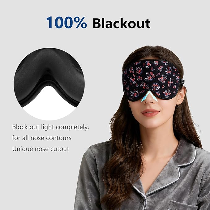 ALASKA BEAR Sleep Mask Contoured Eye Cups for Women Eyelashes Protection
