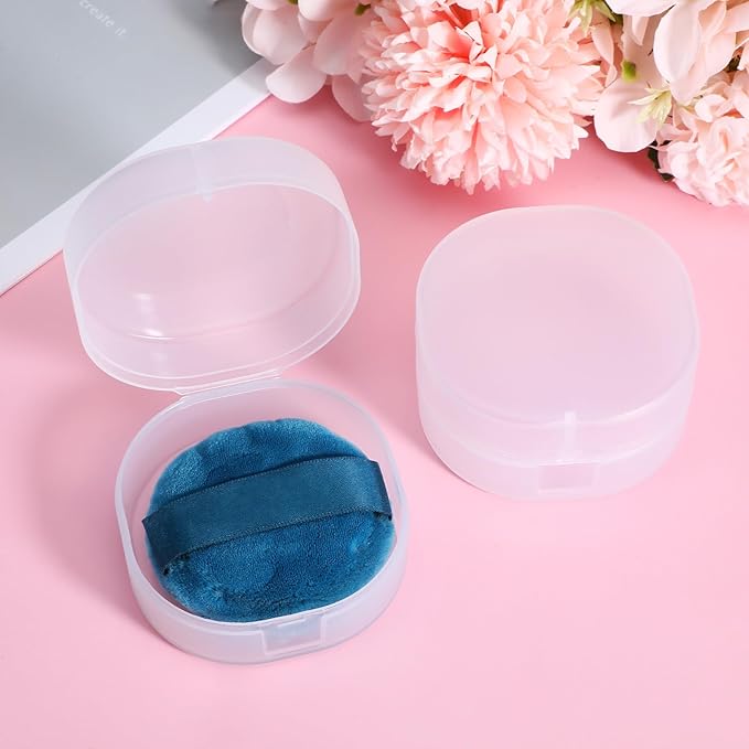 QFGasre 3 Pcs Cosmetic Cotton Pad Holder, Portable Plastic Mini Containers with Lids Reusable Refillable Qtip Holder Travel Case for Makeup Remover Toner Pads DIY