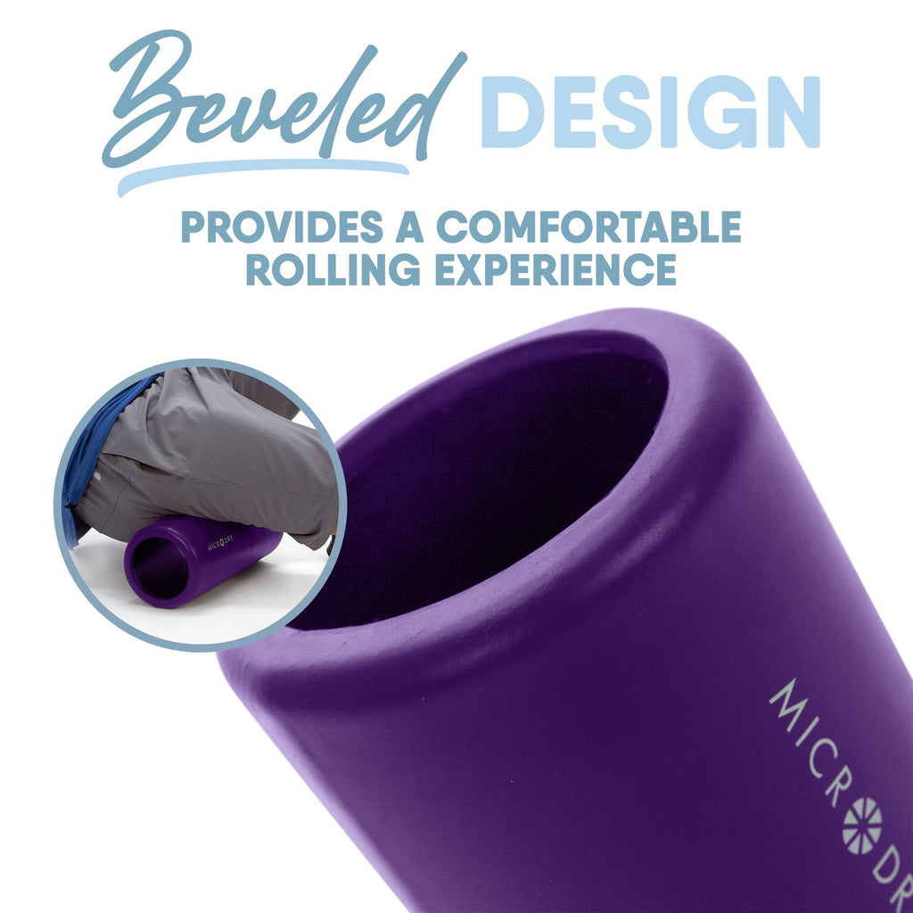 MICRODRY Deluxe Fitness Foam Back Roller for Muscle Relief, Roller for Yoga, Stretching, Deep Tissue Firm Massage & Trigger Point Release, Exercise Workout at Home or Gym, 13x5.3, Purple
