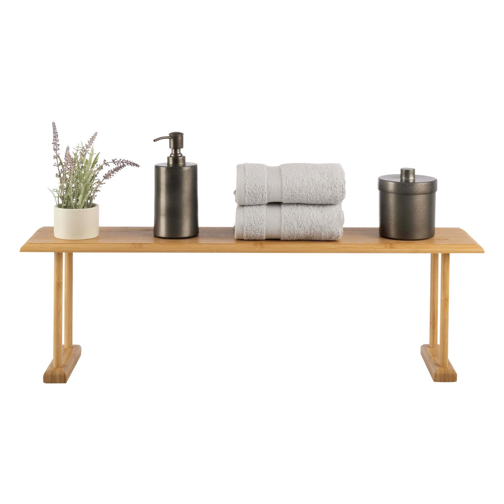 Lavish Home Bamboo Sink Shelf, Natural, 30” x 6.25” x 9.25”