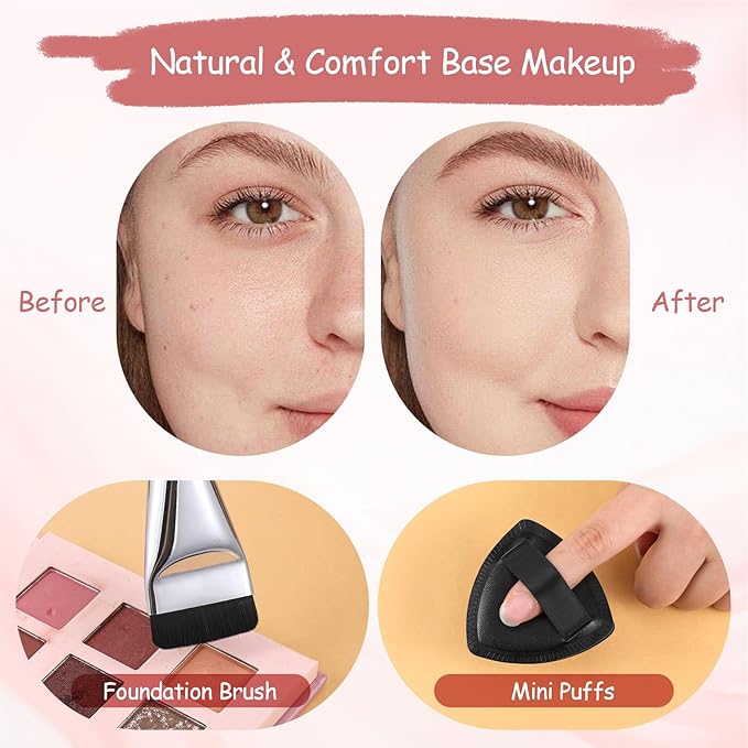 Makeup Mixing Palette Korean Set with Foundation Brush and Spatula, Professional Stainless Steel Butterfly Makeup Palette Reusable Beauty Tools for Facial Cosmetic,Nail Art,Pigment Blending