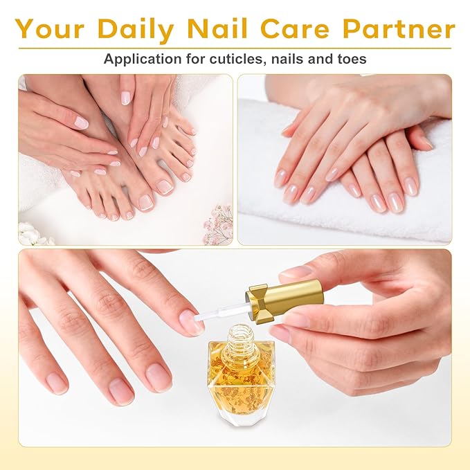 Cuticle Oil, Cuticle Nail Oil Infused with Real Flowers, Brownie 12ml