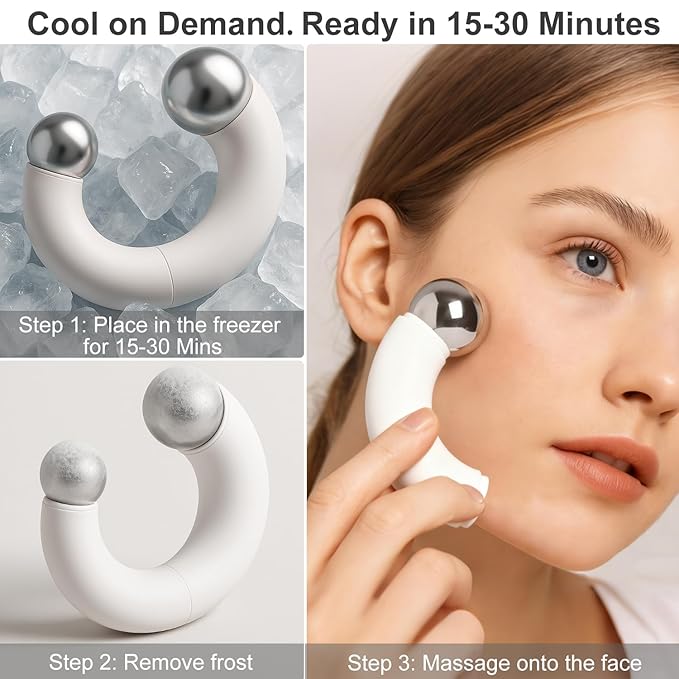 Daelala Ice Roller for Face and Eye, Magnetic Ice Globes for Wrinkles, Lifting, Depuff Face, Cold Facial Roller, Self Skin Care Cooling Items for Women
