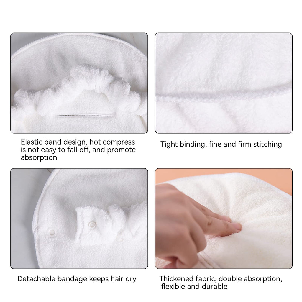 Angzhili 2 Pcs Hot Compress Reusable Face Towel Mask,Hot Cold Facial Steamer Towel Soft Coral Fleece Face Mask for Home and Beauty Salon,Spa Towel Moisturizing Skin Care