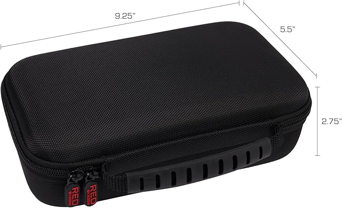 RED by Kiss Men Grooming Portable Organizer BagTravel Pouch (Black) Organize Shaver Trimmer Clipper Hair Comb Convenient Mesh Inner Pocket, Hard Zipper, Handle, Water Resistant Exterior