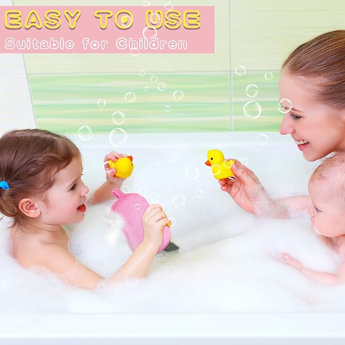 Tatuo 4 Pieces Baby Bath Sponge Toddler Bath Sponge Soft Comfy Cotton Absorbent Loofah for Kids Babies Boy Girl(Red, Purple)