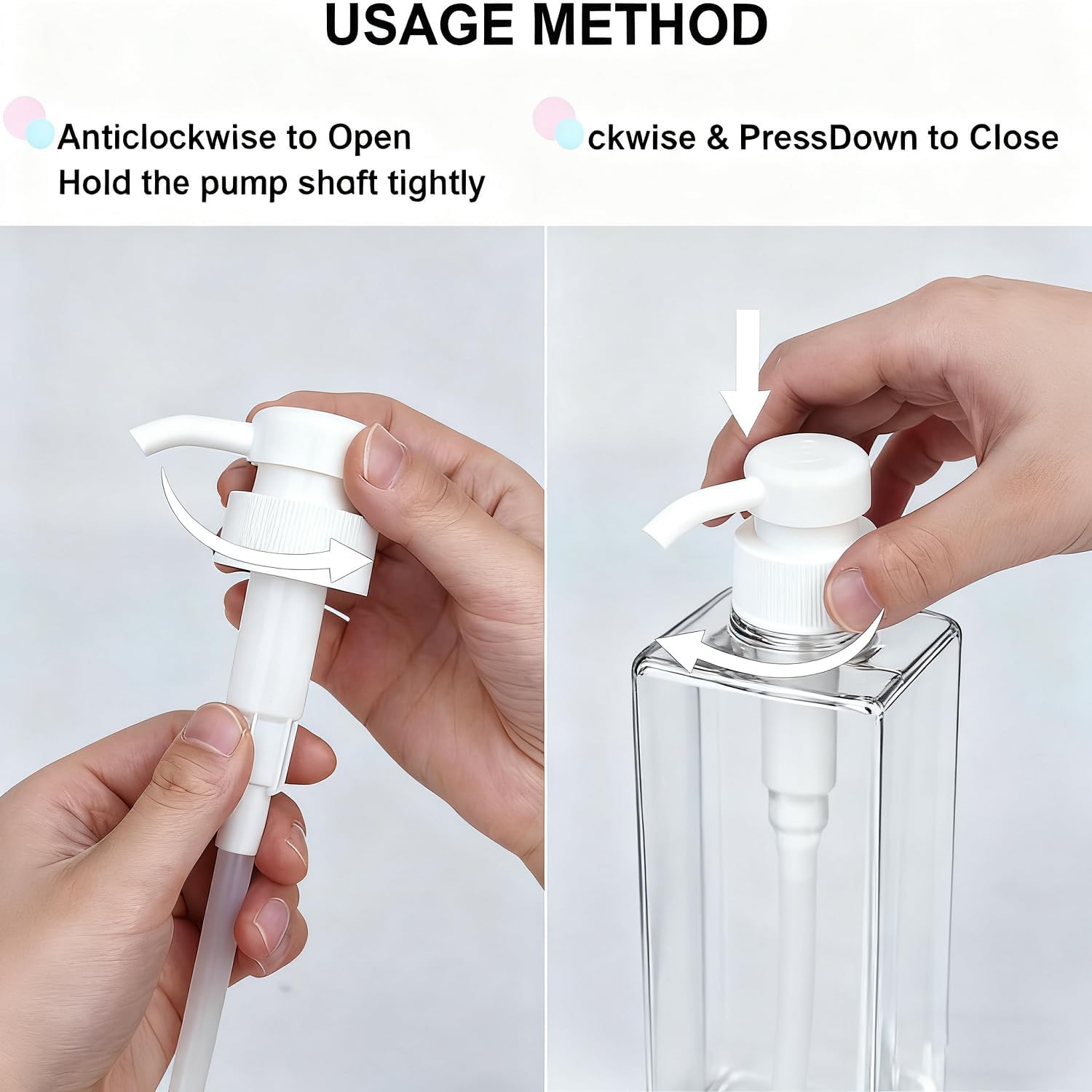 Modern Shampoo and Conditioner Dispenser (21 oz, Pack of 3) Refillable Pump Bottle Set Empty Shower Plastic Bottles with Pump for Bathroom Body Wash Soap and Shower (Clear)
