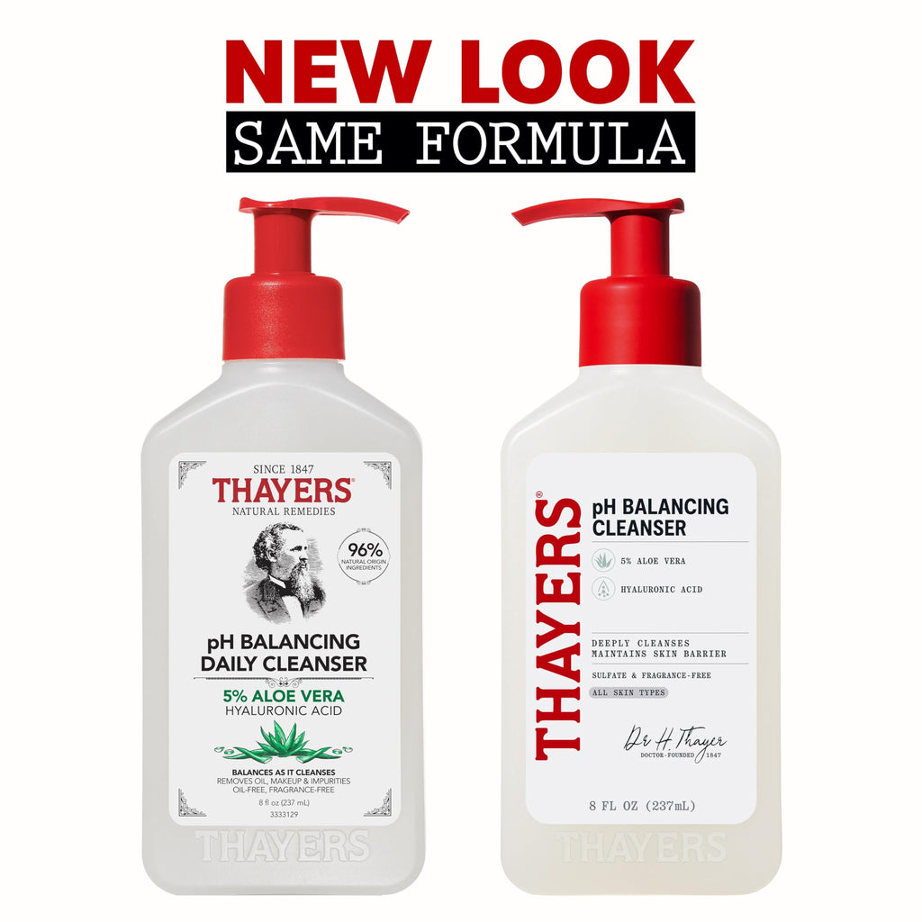 THAYERS pH Balancing Daily Cleanser, Face Wash with Aloe Vera, Gentle and Hydrating Skin Care for Dry, Oily, or Acne Prone Skin, 8 FL Oz.